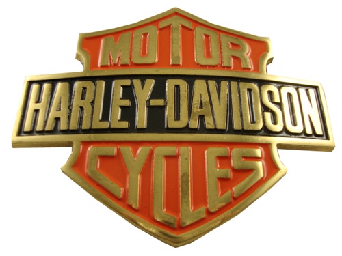 Large Vintage Harley Davidson Motorcycles Brass Logo Belt Buckle