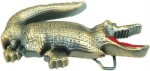  alligator cutout med brass belt buckle