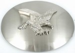  flying eagle on oval plain sm silver belt buckle western beltbuckle style