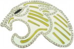  jaguar head cutout with stones med silver with gold stripes belt buckle