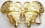  gold  butterfly with stones belt buckle