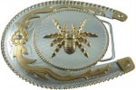  spider on horse shoe big two tone belt buckle western beltbuckle style