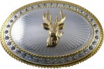  deer on oval two tone belt buckle western beltbuckle style