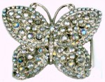  butterfly with stones cutout belt buckle