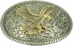  flying eagle on oval med brass belt buckle