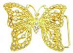  butterfly with stones cutout med gold belt buckle