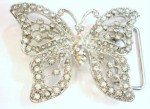  butterfly with stones cutout sm silver belt buckle