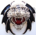  tiger with wings black belt buckle