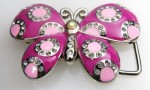  butterfly hot pink and pink dots with stones belt buckle