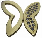  butterfly gold cut out with stones belt buckle