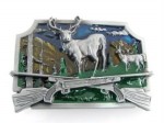  deers in the woods with double riffle belt buckle western beltbuckle style