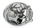  deer with horns oval belt buckle western beltbuckle style