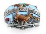  id rather be hunting deers in the wild with hat and double hunting riffles belt buckle western beltbuckle style