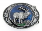  moose in wild oval belt buckle western beltbuckle style