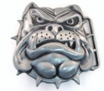  bulldog face gray cut out belt buckle