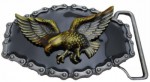  eagle with open wings on small oval with bike chain edges belt buckle