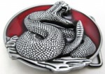  raddle snake voval burgandy belt buckle