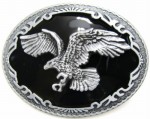  eagle black background belt buckle