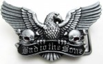  eagle with saying back to the bone belt buckle