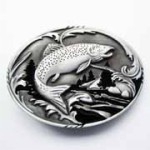  fish in oval belt buckle