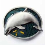  dolphin in oval belt buckle