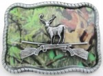  deer and double riffles camouflage belt buckle