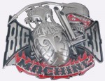  biker big red machine w/muffler med silver and red belt buckle