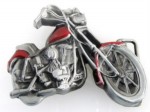  motorcicle burgandy cut out belt buckle