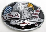  eagle head with usa land of the free! belt buckle