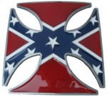  confederate flag on a chopper cross belt buckle