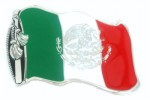  mexico waving flag belt buckle