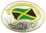  jamaica small oval flag two tone belt buckle