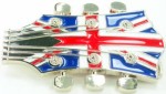  guitar handle cutout british flag silver belt buckle