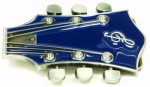  guitar handle cutout with treble clef symbol blue belt buckle