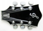  guitar handle cutout black and silver belt buckle