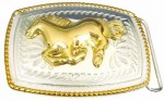  horse on square sm two tone belt buckle western beltbuckle style