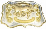  horse on square western med two tone belt buckle western beltbuckle style