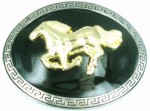  horse on oval enable sm gold belt buckle western beltbuckle style