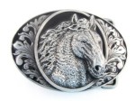  horse head 3d oval gray and black oval belt buckle western beltbuckle style