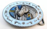  horse head belt buckle with saddle