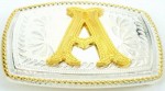  initial (a) small two tone belt buckle