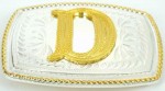  initial (d) small two tone belt buckle