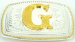  initial (g) small two tone belt buckle