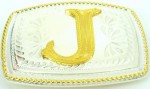  initial (j) small two tone belt buckle