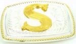  initial (s) small two tone belt buckle