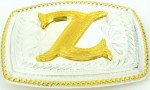  initial (z) small two tone belt buckle