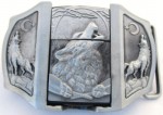  hauling wolf butane lighter gray color belt buckle