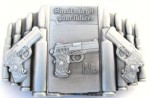  gun design gray butane lighter belt buckle