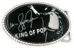  michael jackson king of pop on oval black belt buckle