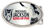  michael jackson king of pop on oval white belt buckle